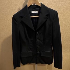 PRADA Jacket Leather Detail Black 42